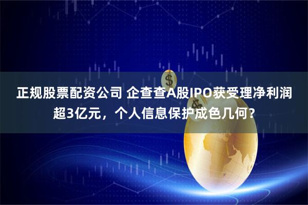 正规股票配资公司 企查查A股IPO获受理净利润超3亿元，个人信息保护成色几何？