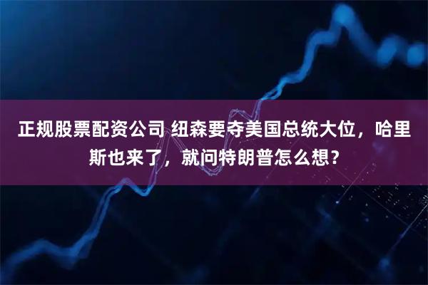 正规股票配资公司 纽森要夺美国总统大位，哈里斯也来了，就问特朗普怎么想？